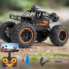 WiFi Camera RC Rock Crawler Car – 1:18 Off-Road Monster Truck with Gravity Sensor & 2.4GHz Remote for Kids & Adults (720P HD FPV)