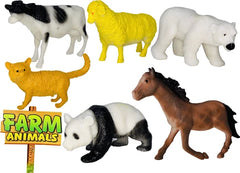 Farm Animals Toy Set 6 Piece Plastic Figurines