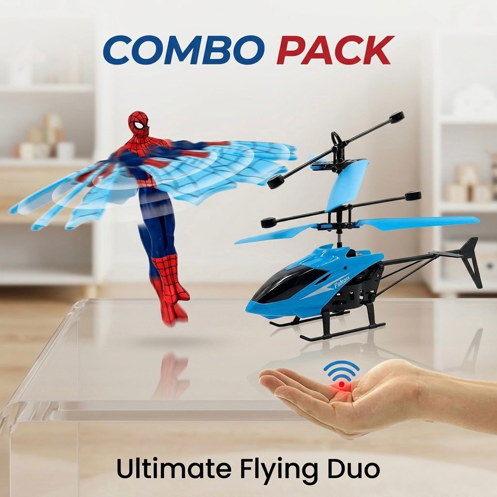 Fly Away with Spiderman's Helicoptor - Ultimate Flying Toys Combo (Pack of 2)