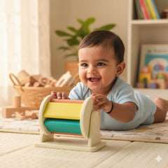 Toystorey Wooden Spinning Drum toy For 6+ Months baby