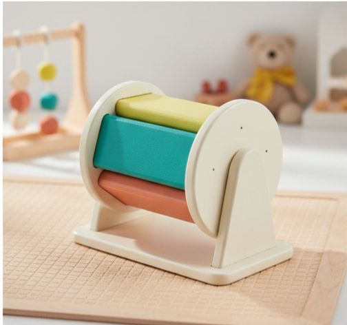 Toystorey Wooden Spinning Drum toy For 6+ Months baby