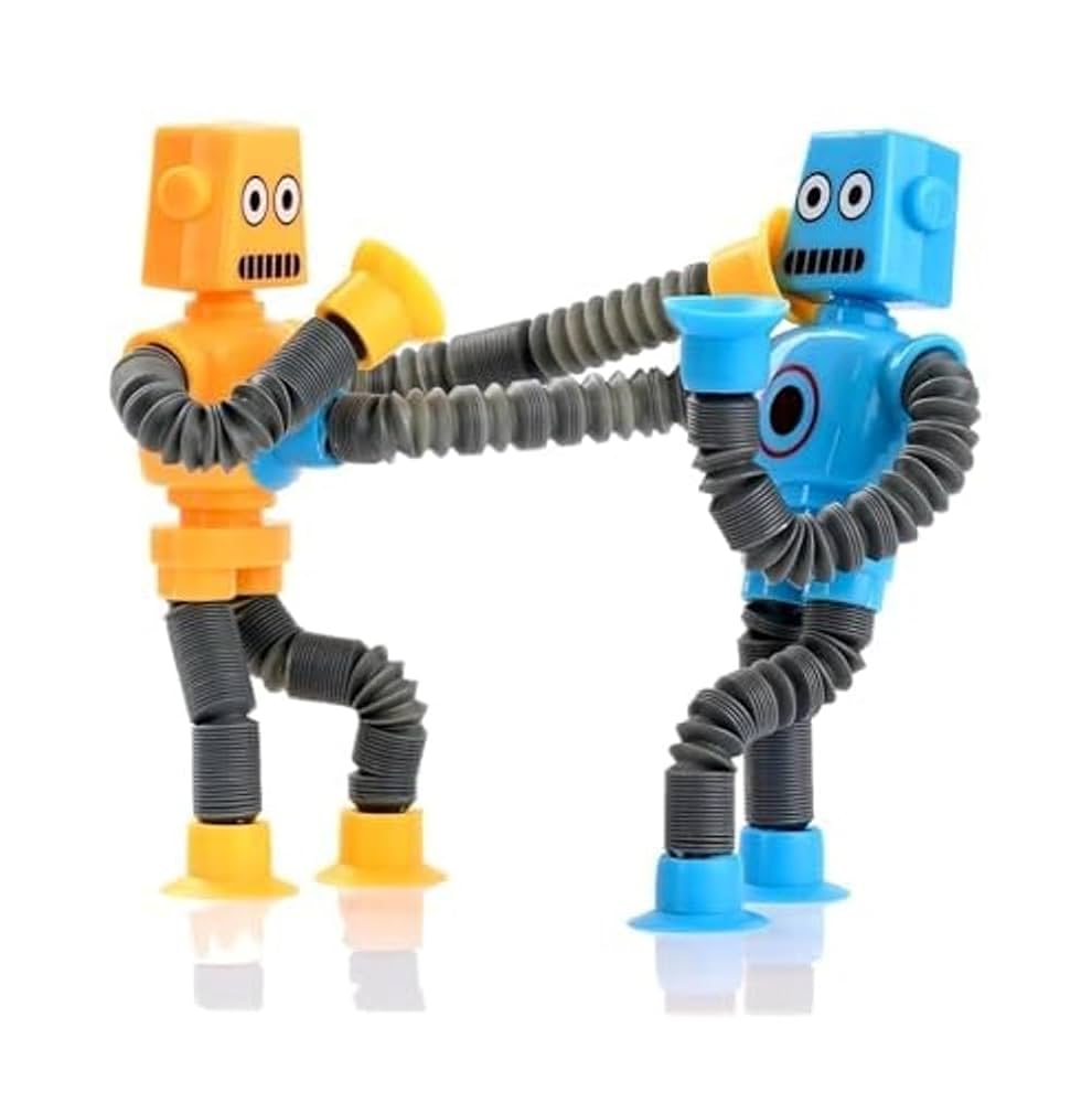 Telescopic Suction Cup Giraffe , Robot, Alien Toy, Monkey LED Telescopic Pipe with Suction Cup, Shape-Changing Stretch Tube - Any 1