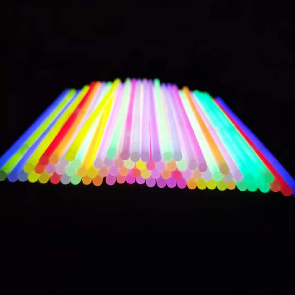 100pcs Glow Sticks in Mixed Colours -Glow in The Dark Neon Glowing Sticks