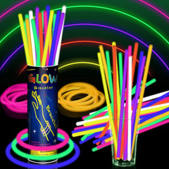 100pcs Glow Sticks in Mixed Colours -Glow in The Dark Neon Glowing Sticks