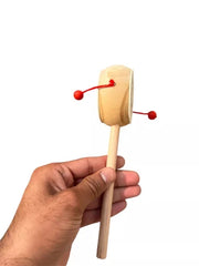 White wood Damruga Rattle