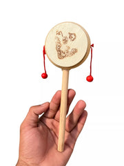 White wood Damruga Rattle