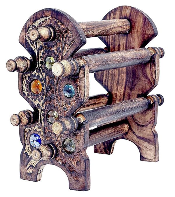 wooden Antique Bangle Stand with 4 compartments