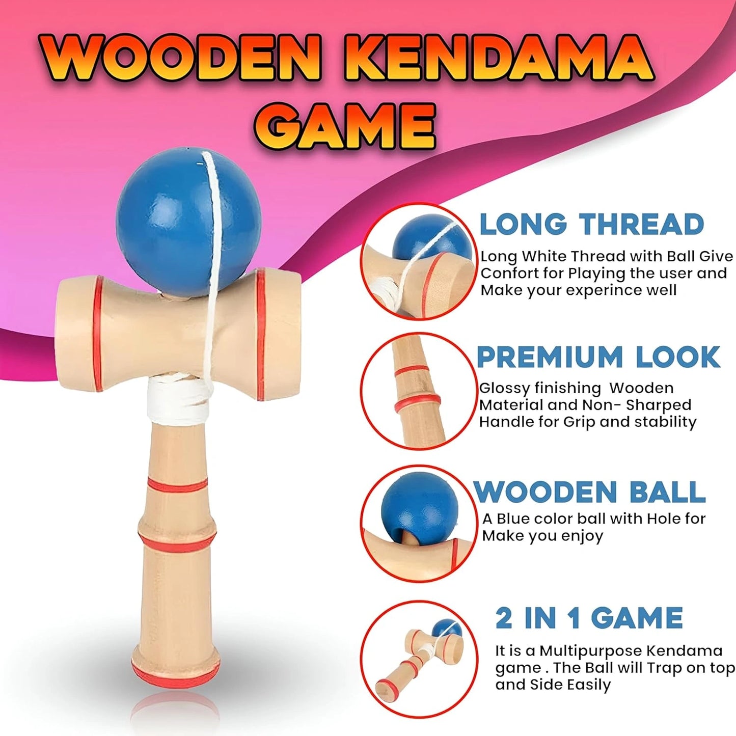 Wooden Kendama Game - Cup and ball Catch Game