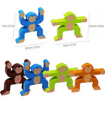 Wooden Monkey Balancing stacker Game