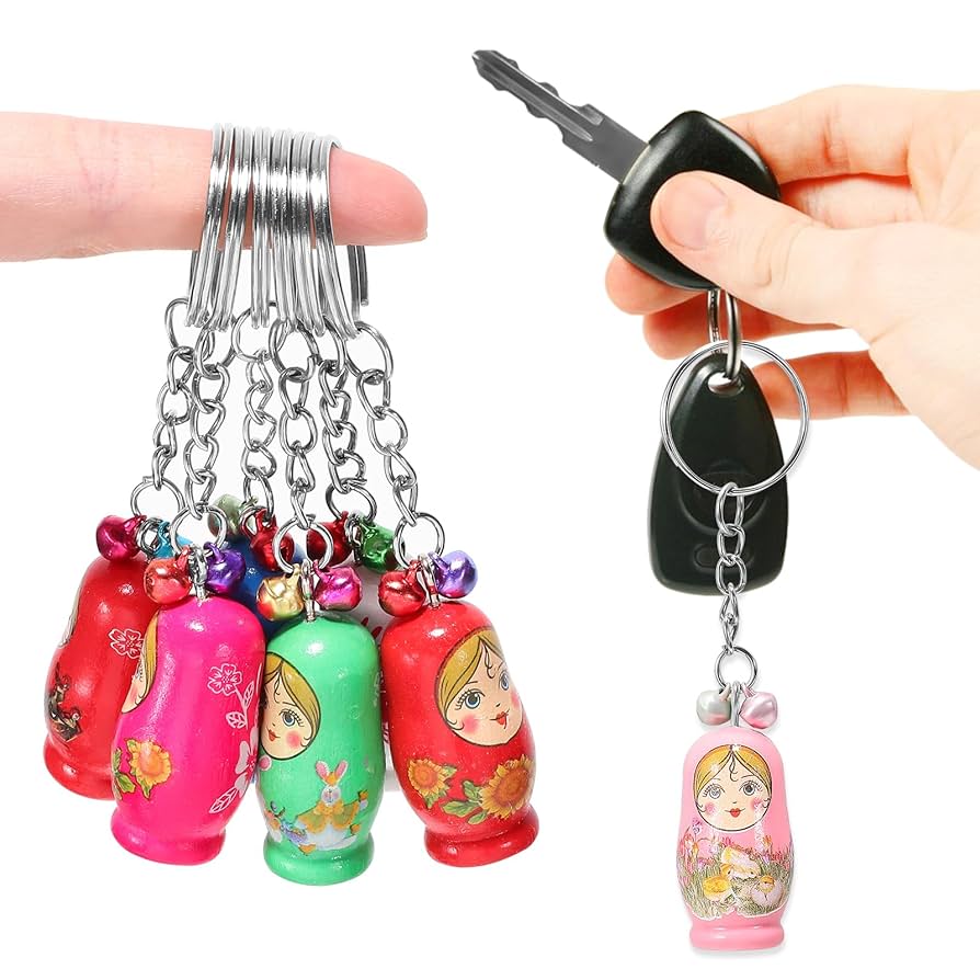 Wooden Russian Doll Key chain - pack of 1
