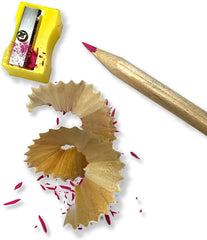 wooden color pencil set with sharpener and scale box