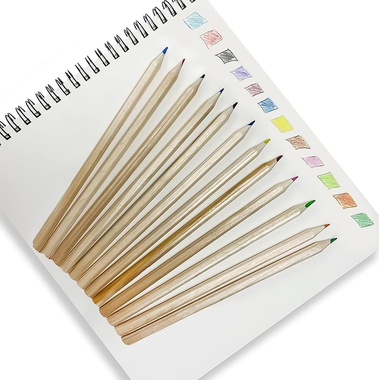 wooden color pencil set with sharpener and scale box