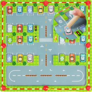 Magnetic Alphabet Maze - Montessori Car Parking Board Letters Matching