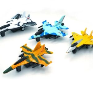 4 Pcs Aircraft Set Die Cast Metal Pull Back Alloy Plane Fighter Jet - Multicolor
